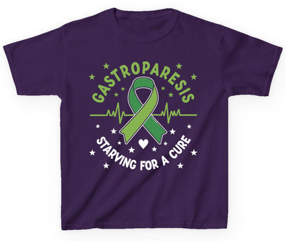 Gastroparesis Starving for a Cure gastroparesis awareness Youth T-Shirt Purple product mockup