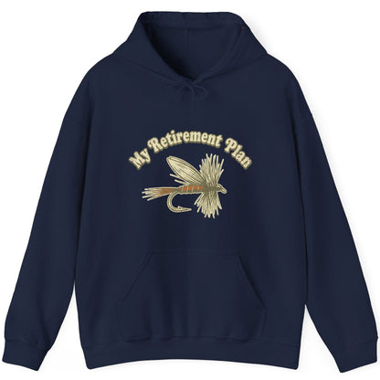 My Retirement Plan fly fishing Hoodie Navy product mockup