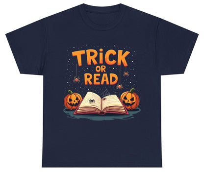 Trick or Read Halloween Youth T-Shirt Navy product mockup
