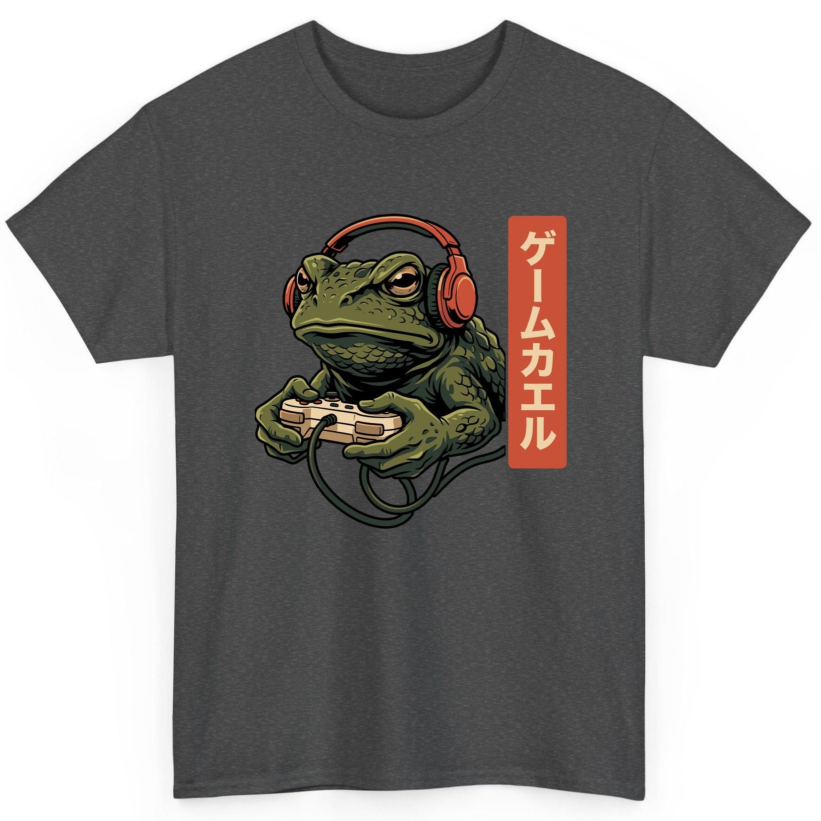 ゲームカエル gaming toad T-Shirt Dark Heather product mockup