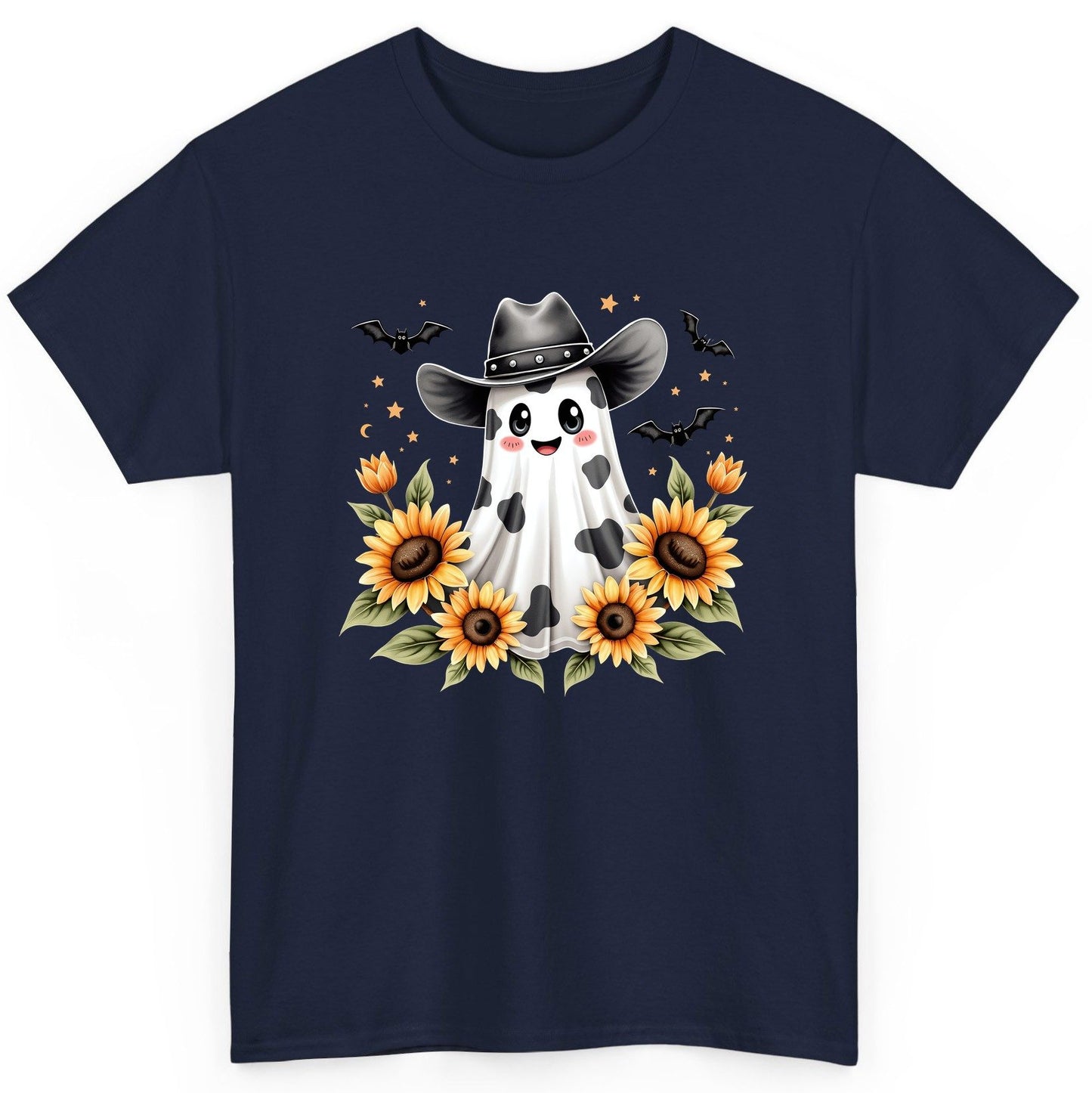Cowboy Ghost Sunflowers cowboy ghost T-Shirt Navy product mockup
