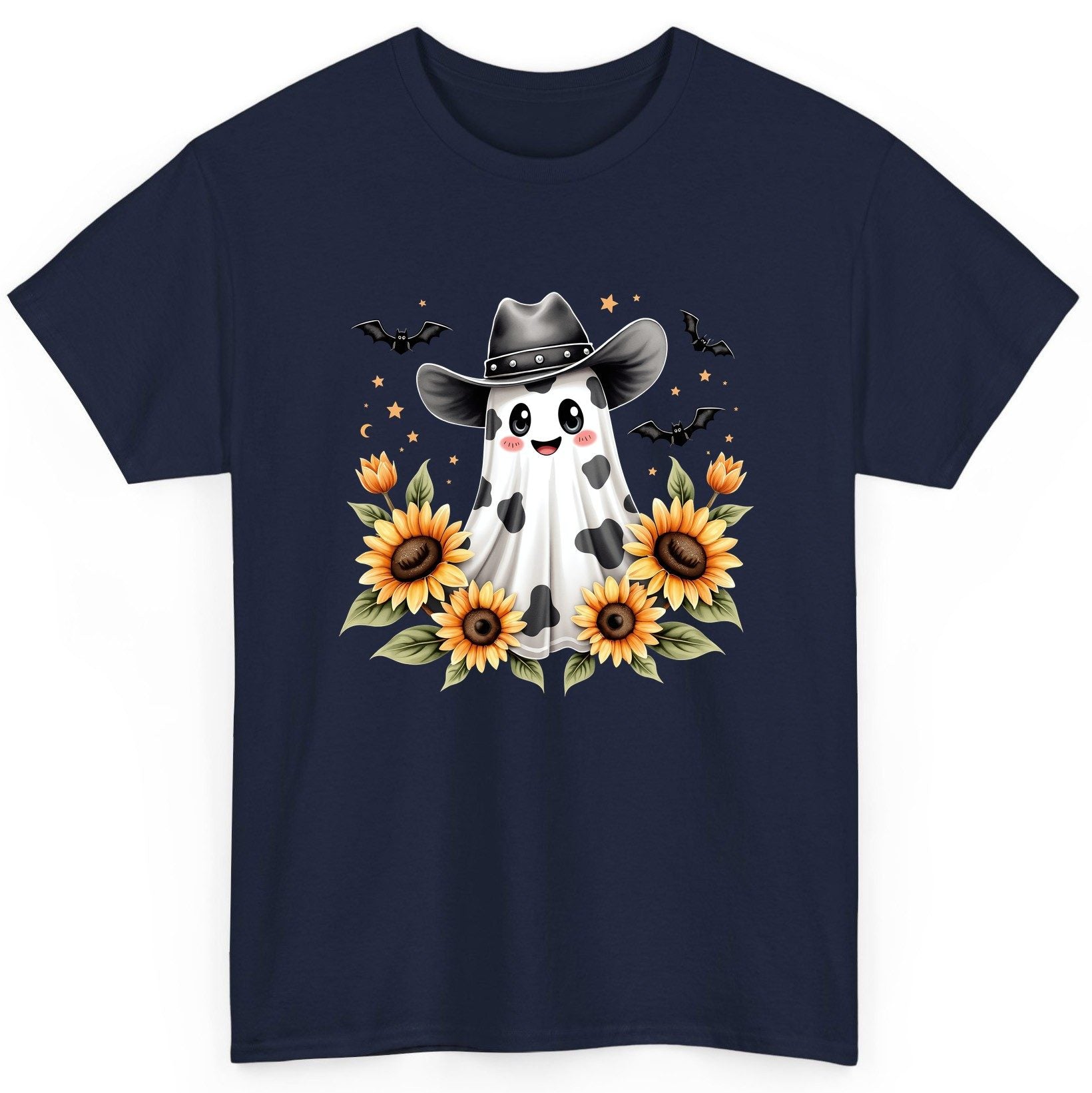Cowboy Ghost Sunflowers cowboy ghost T-Shirt Navy product mockup