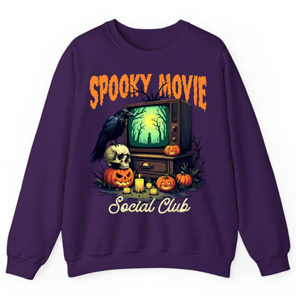 Spooky Movie Social Club Halloween Sweatshirt Purple product mockup
