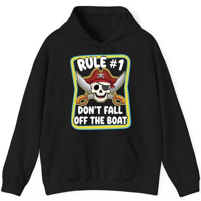 Rule 1 Don't Fall Off the Boat pirate Hoodie Black product mockup