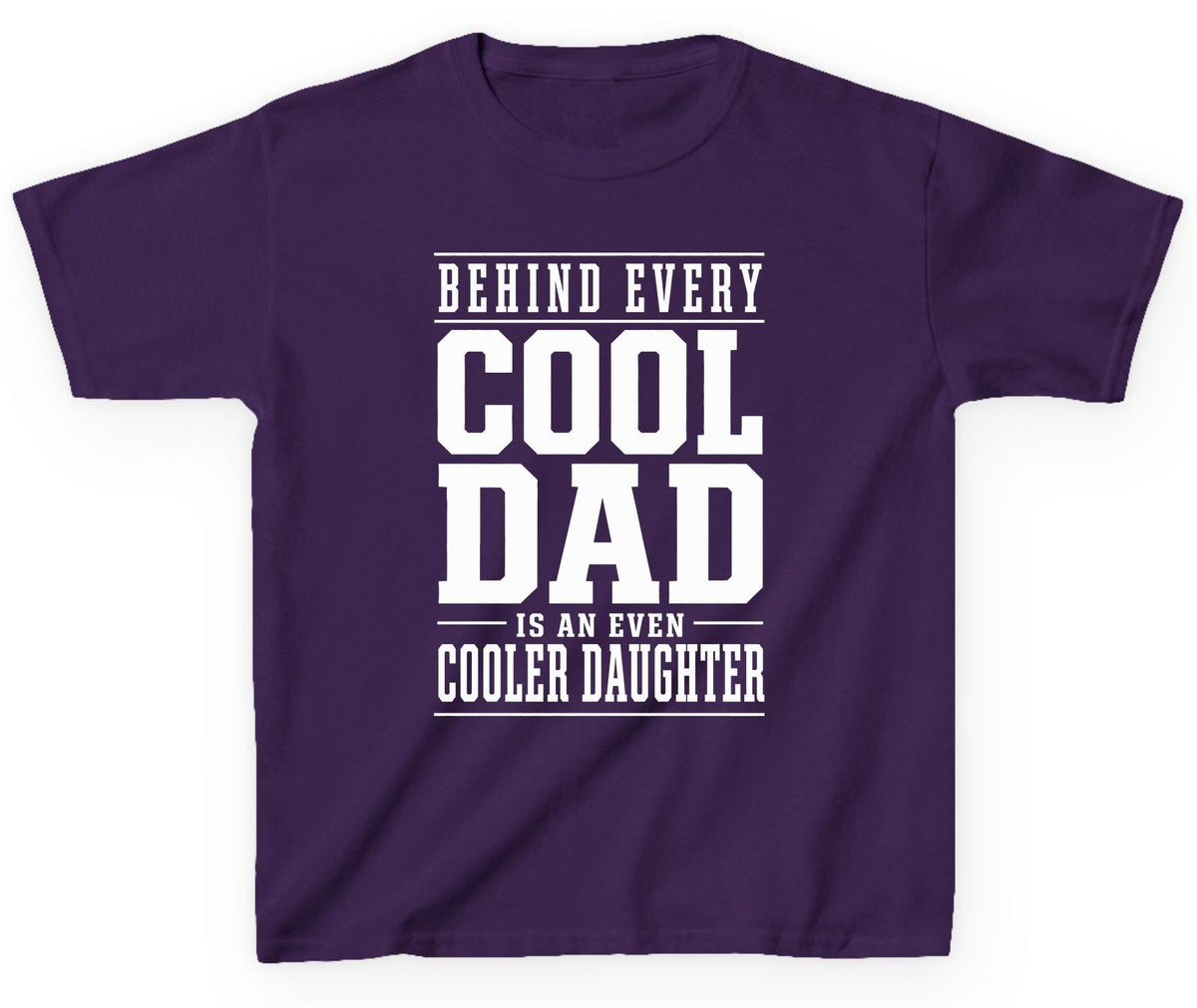 Behind Every Cool Dad Is an Even Cooler Daughter father-daughter bond Youth T-Shirt Purple product mockup