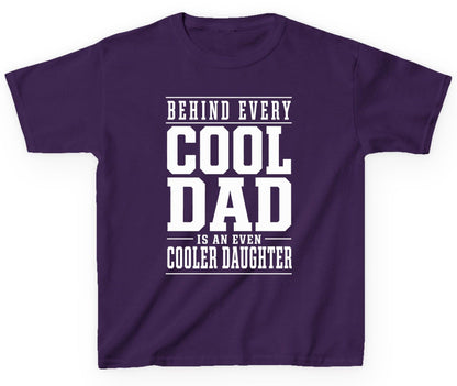 Behind Every Cool Dad Is an Even Cooler Daughter father-daughter bond Youth T-Shirt Purple product mockup
