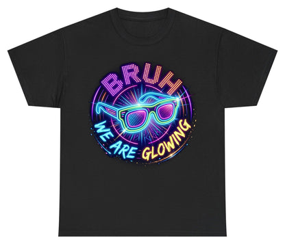 BRUH WE ARE GLOWING Neon Party Youth T-Shirt Black product mockup