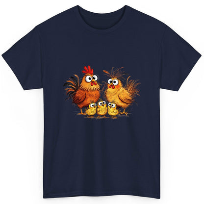 Funny Chicken Family chicken family T-Shirt Navy product mockup
