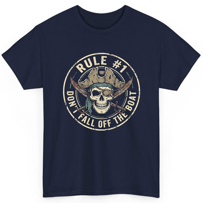 Rule 1 Don't Fall Off the Boat pirate T-Shirt Navy product mockup