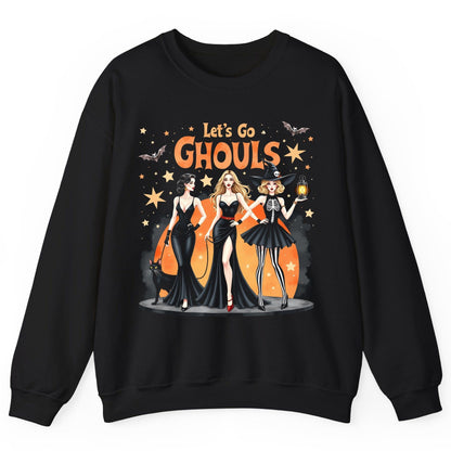Let's Go Ghouls Halloween women Sweatshirt Black product mockup