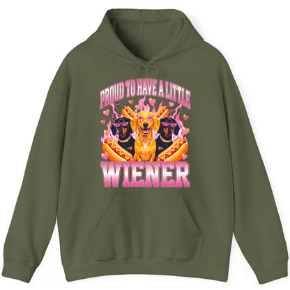 Proud to Have a Little Wiener dachshund Hoodie Military Green product mockup