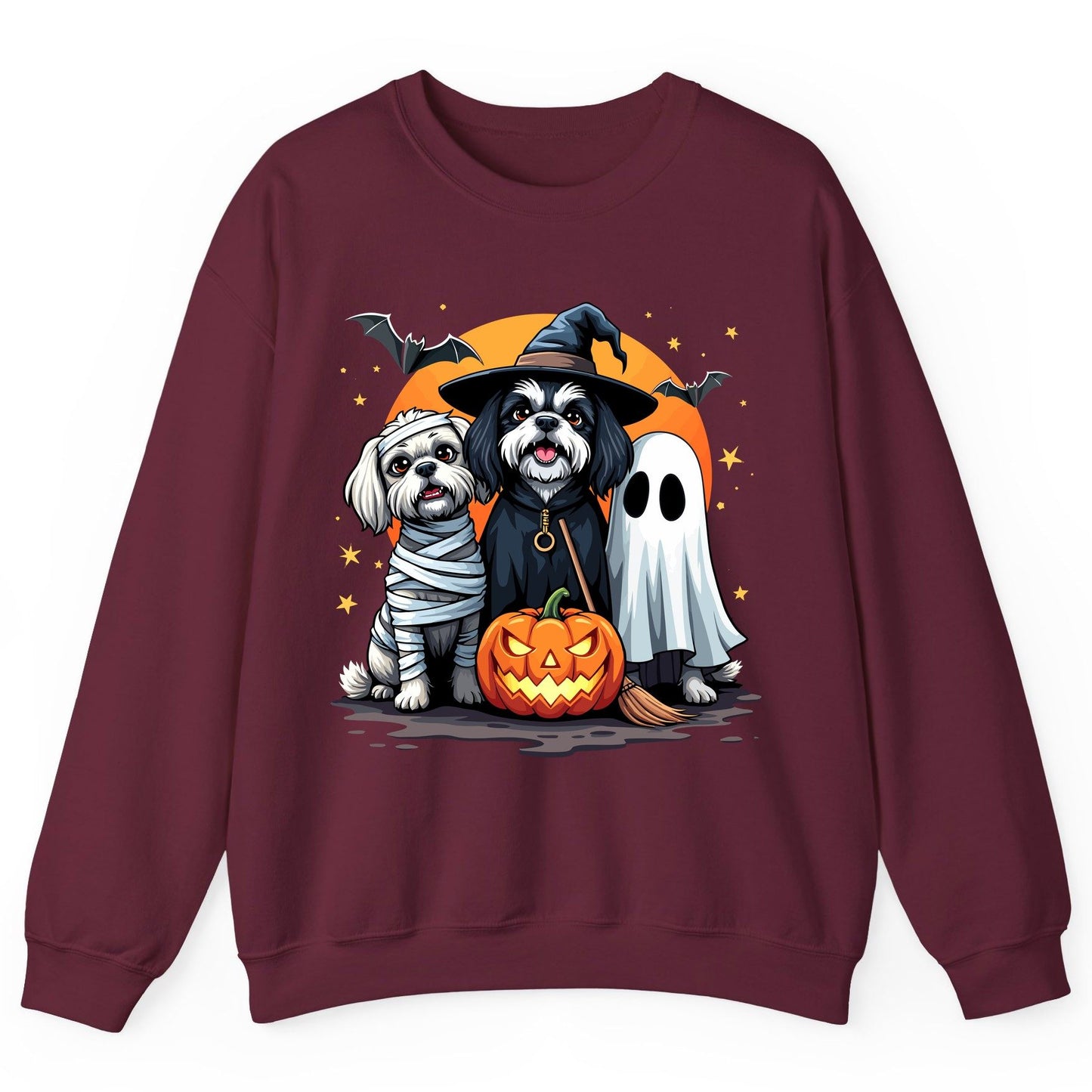 Halloween Dogs Costumes Halloween dogs Sweatshirt Maroon product mockup