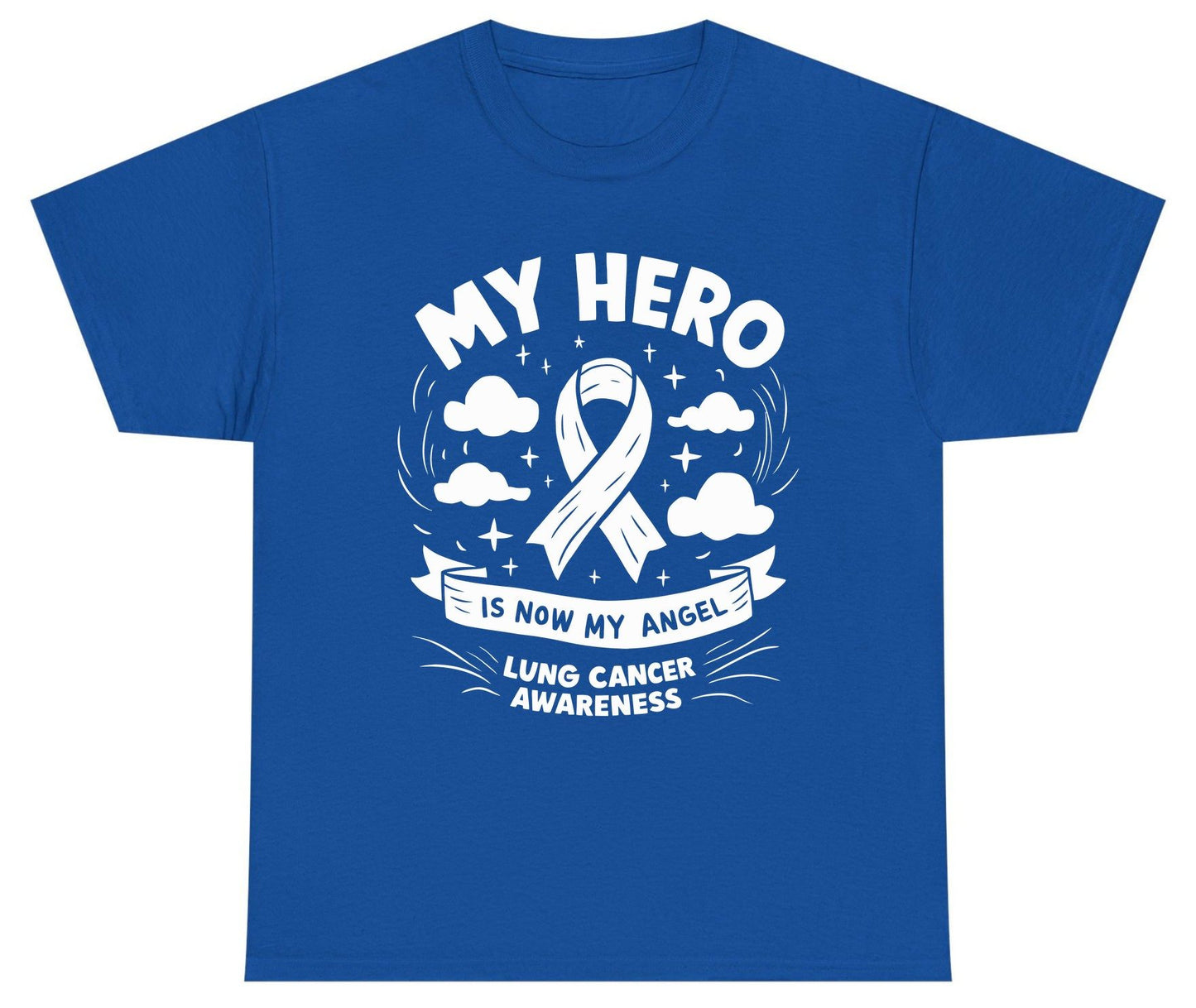 My Hero Is Now My Angel Lung Cancer Awareness lung cancer awareness Youth T-Shirt Royal product mockup