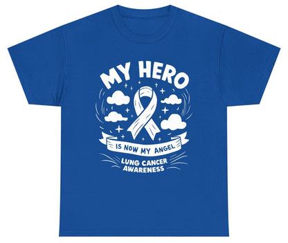 My Hero Is Now My Angel Lung Cancer Awareness lung cancer awareness Youth T-Shirt Royal product mockup
