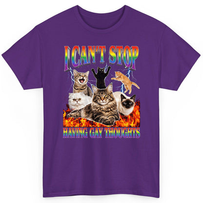 I Can't Stop Having Gay Thoughts cats T-Shirt Purple product mockup