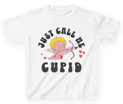 Just Call Me Cupid cupid Youth T-Shirt White product mockup