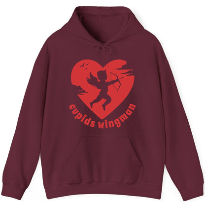 Cupids Wingman cupid Hoodie Maroon product mockup
