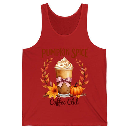 Pumpkin Spice Coffee Club pumpkin spice latte Tank Top Red product mockup
