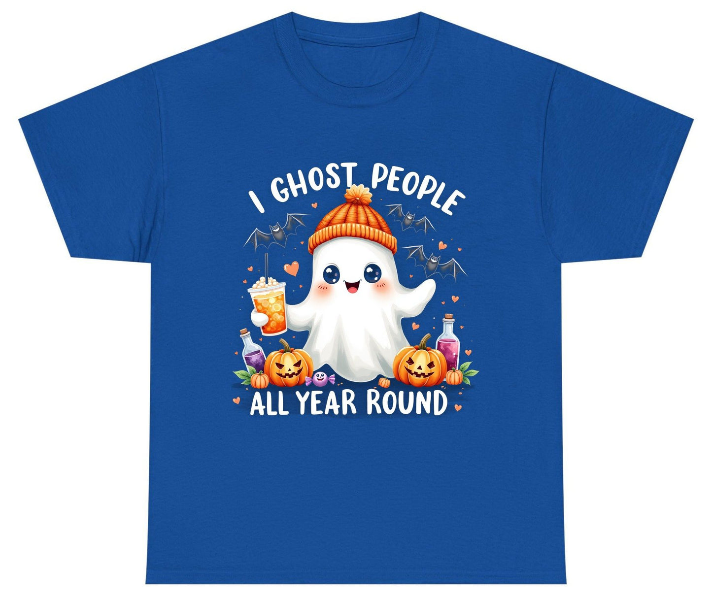 I Ghost People All Year Round cute ghost Youth T-Shirt Royal product mockup