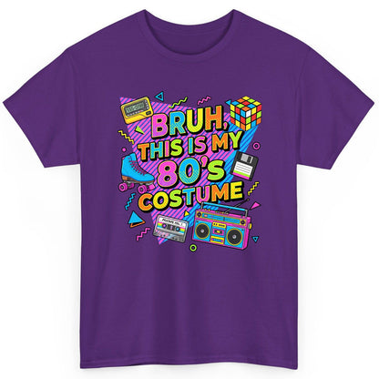 BRUH THIS IS MY 80'S Costume Funny Nostalgia T-Shirt - product mockup - Purple