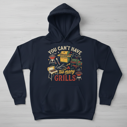 You Can't Have Too Many Grills BBQ Design Hoodie - Navy