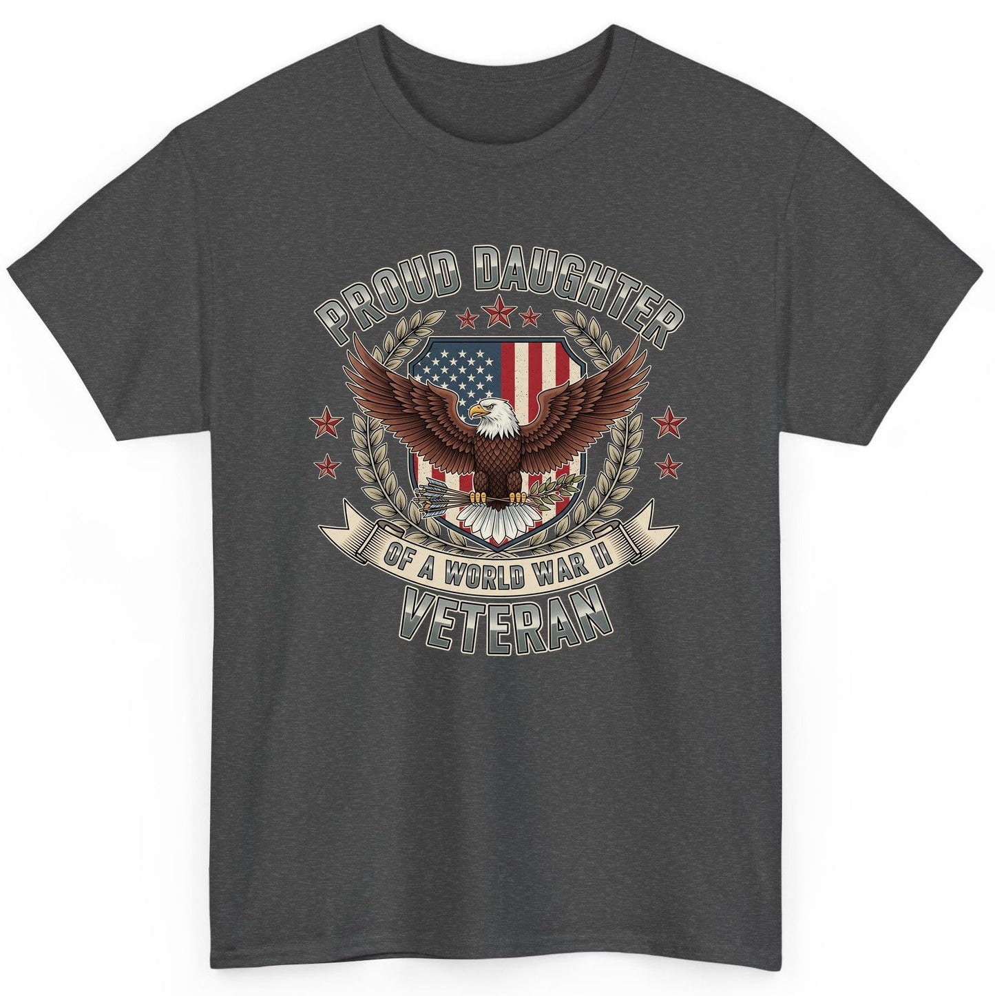 Proud Daughter of a World War Ii Veteran wwii veteran T-Shirt Dark Heather product mockup