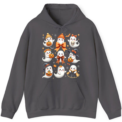 Cute Kawaii Ghosts Collection cute Halloween ghosts Hoodie Charcoal product mockup