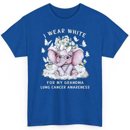 I Wear White for My Grandma Lung Cancer Awareness lung cancer awareness T-Shirt Royal product mockup