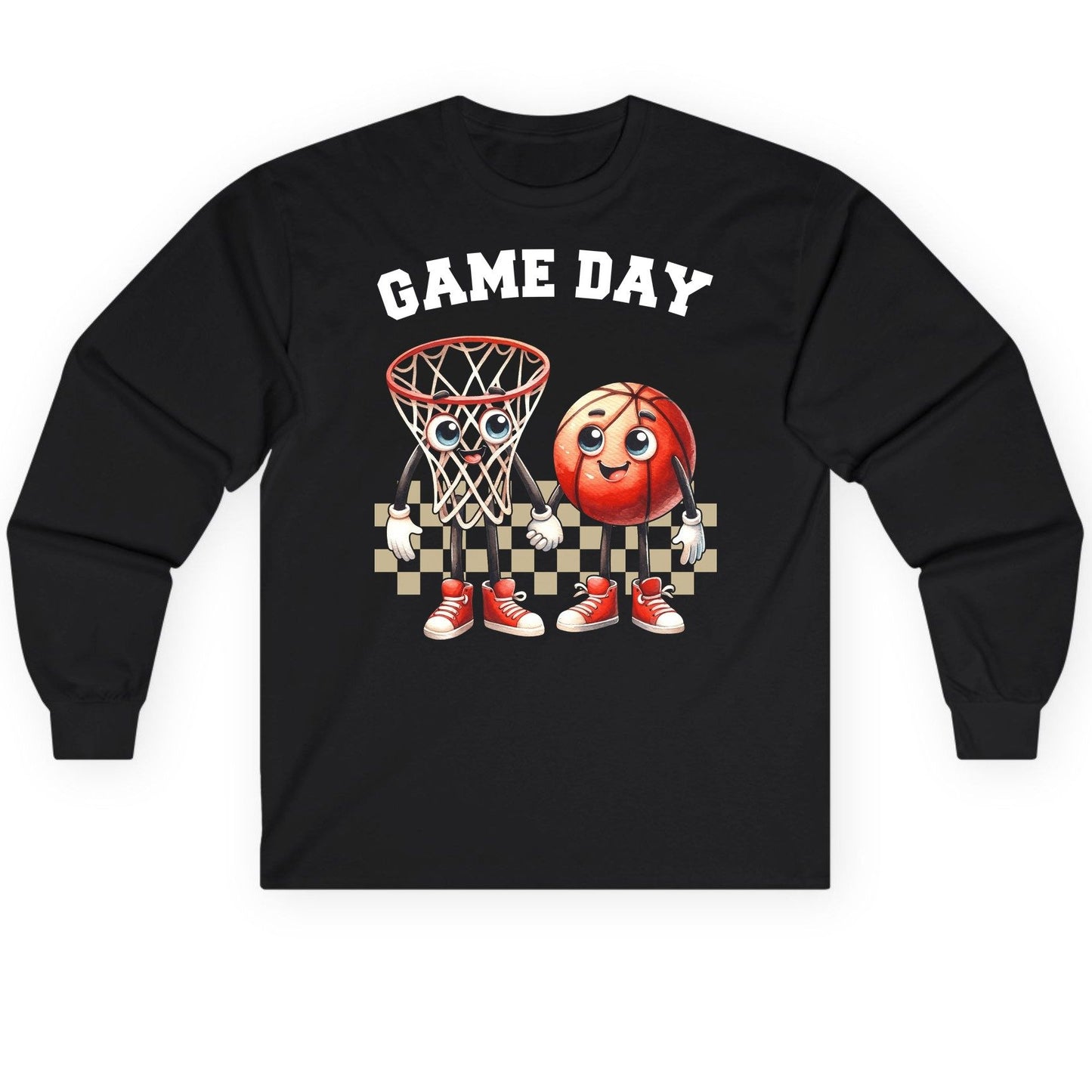 Game Day basketball Long Sleeve Tee Black product mockup