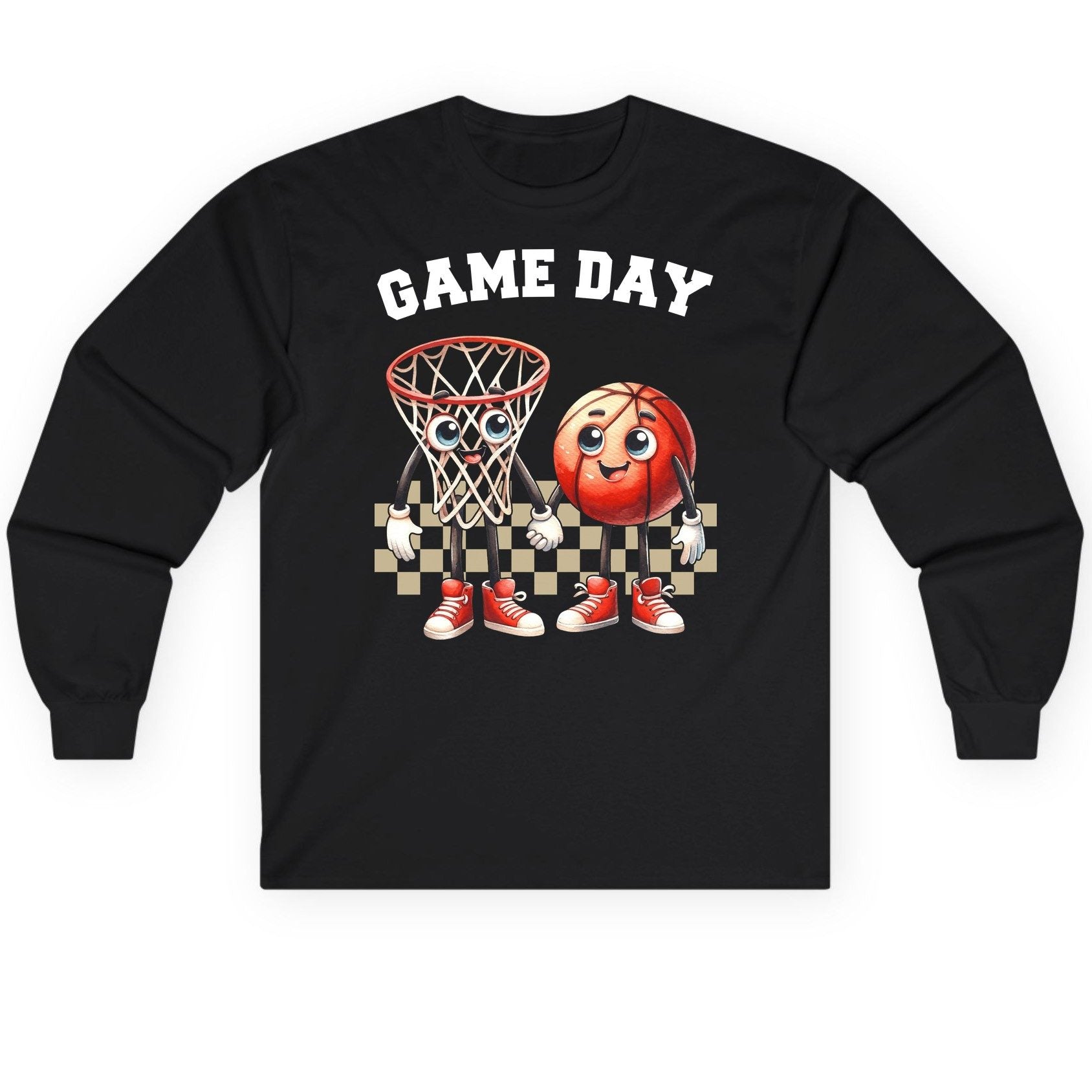Game Day basketball Long Sleeve Tee Black product mockup