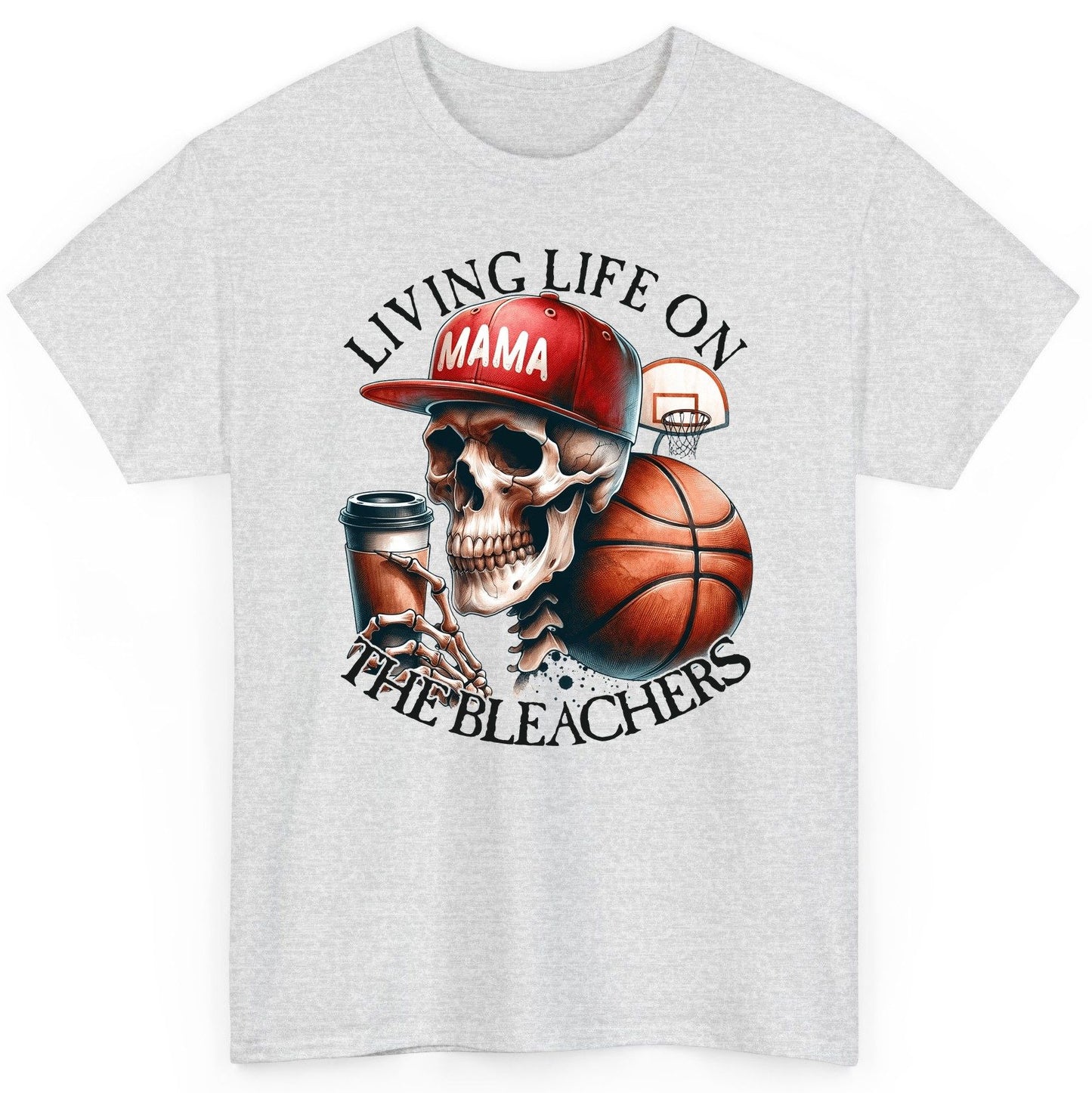 Living Life on the Bleachers Mama basketball mom T-Shirt Ash product mockup