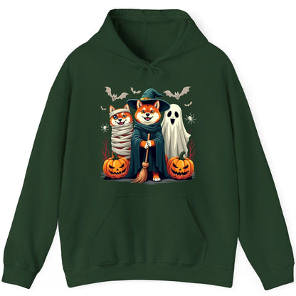 Shiba Inu Halloween Costumes shiba inu Hoodie Forest Green product mockup