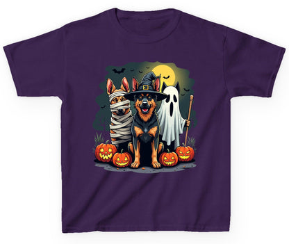 Halloween Dogs in Costumes Halloween dogs Youth T-Shirt Purple product mockup