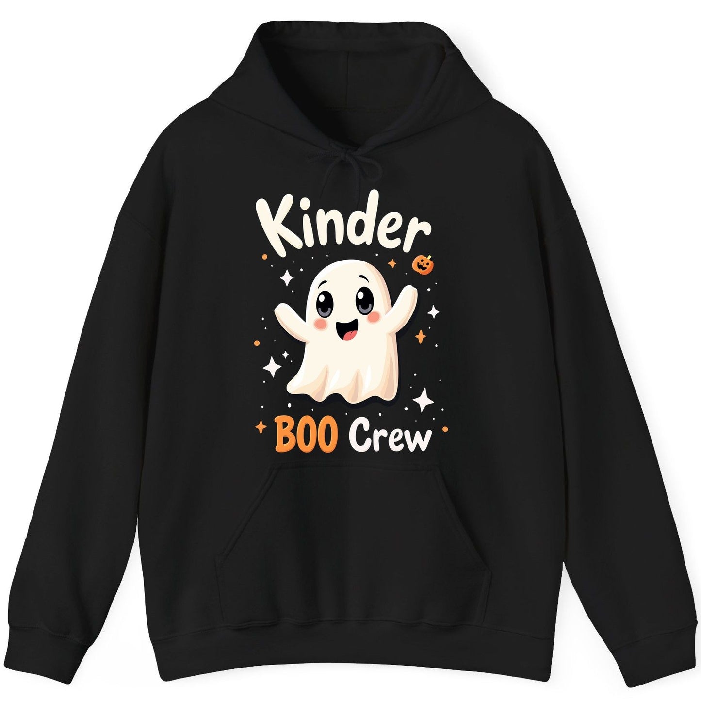 Kinder Boo Crew cute ghost Hoodie Black product mockup