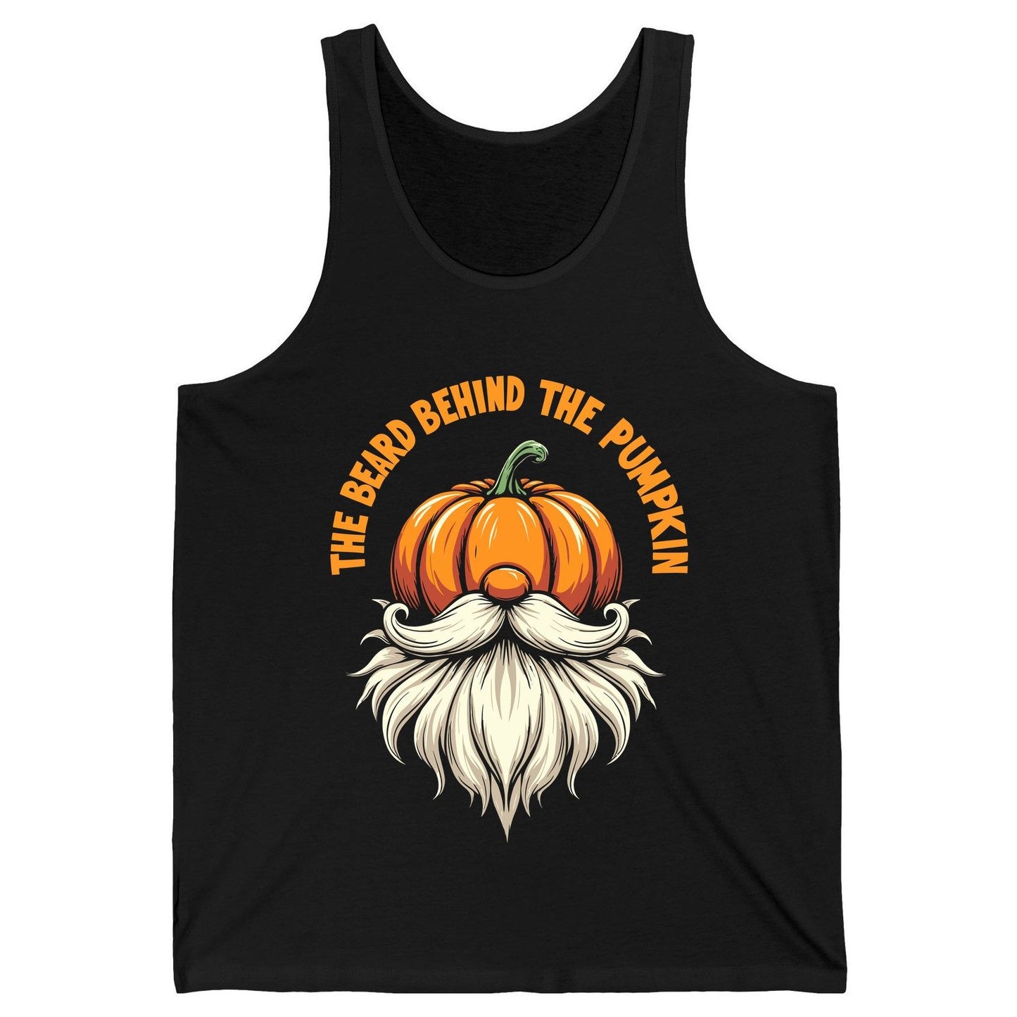 The Beard Behind the Pumpkin Halloween gnome Tank Top Black product mockup