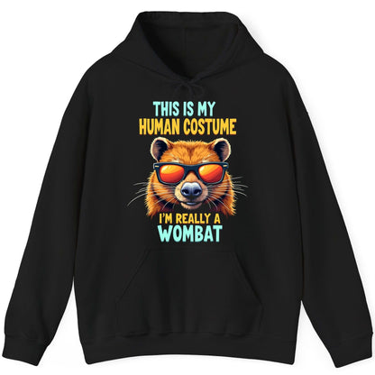 This Is My Human Costume I'm Really a Wombat wombat Hoodie Black product mockup