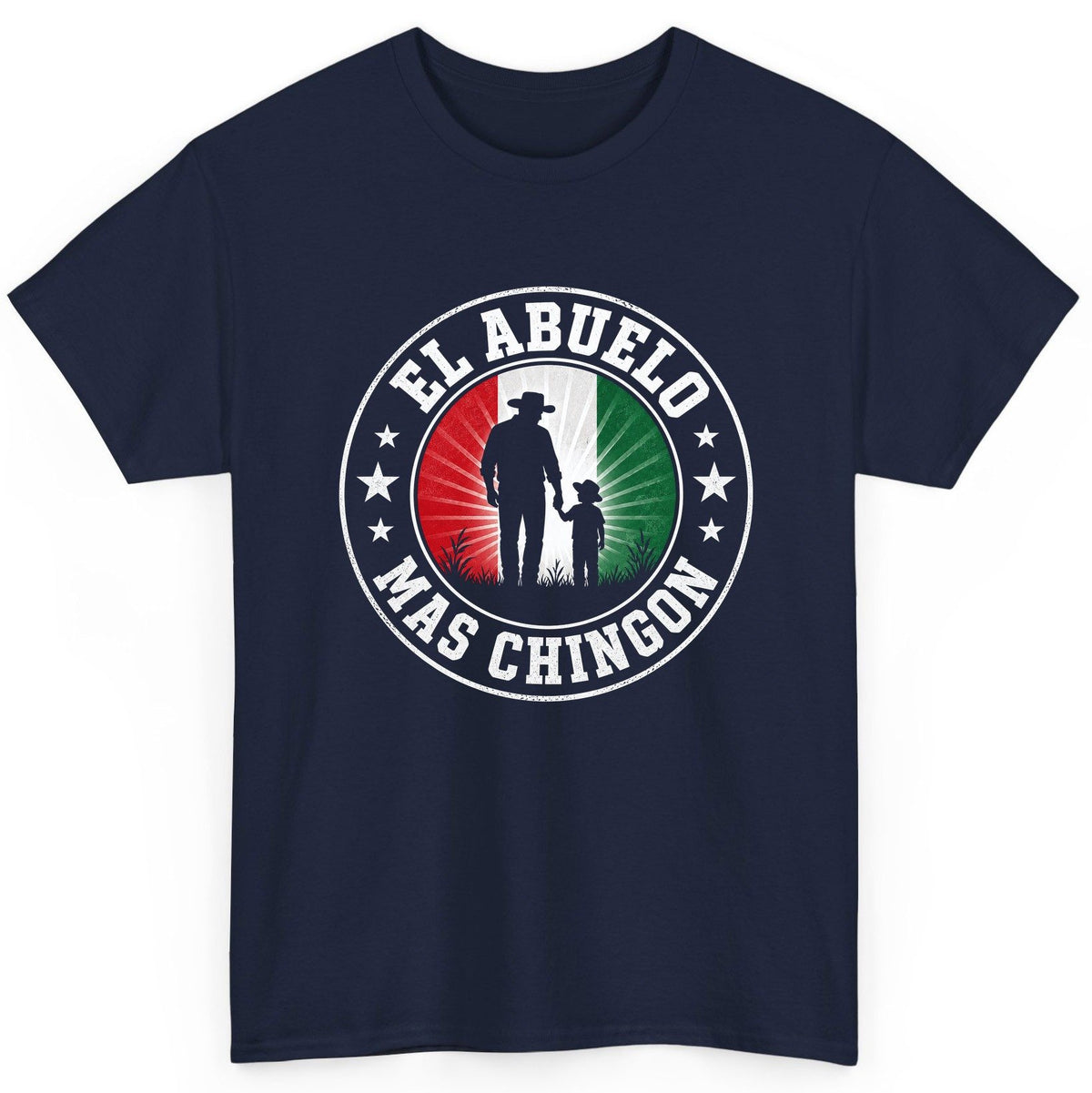 El Abuelo Mas Chingon mexican grandfather T-Shirt Navy product mockup
