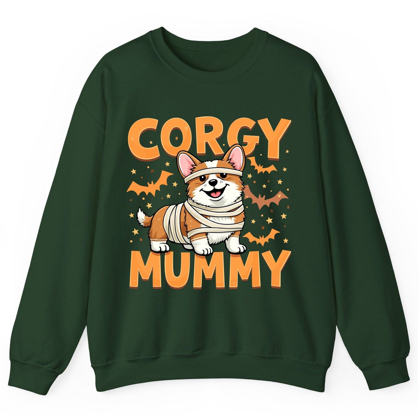 Corgy Mummy corgi Sweatshirt Forest Green product mockup