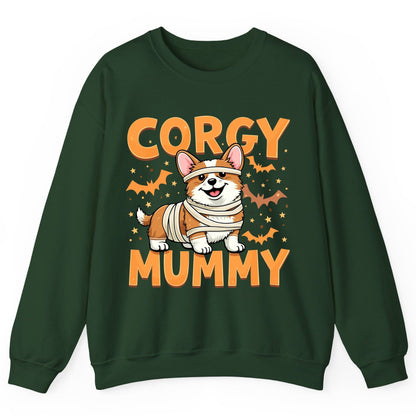 Corgy Mummy corgi Sweatshirt Forest Green product mockup