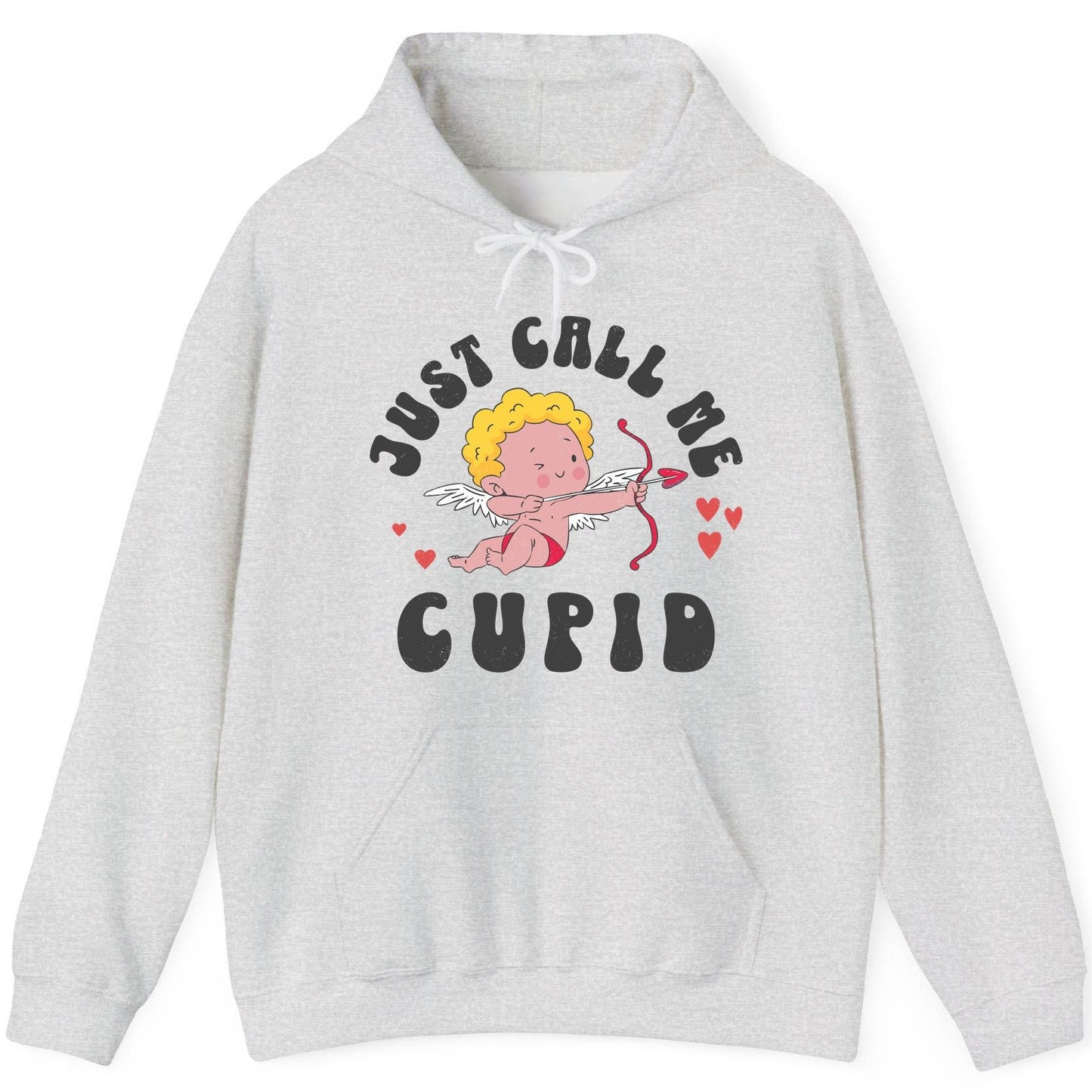 Just Call Me Cupid cupid Hoodie Ash product mockup