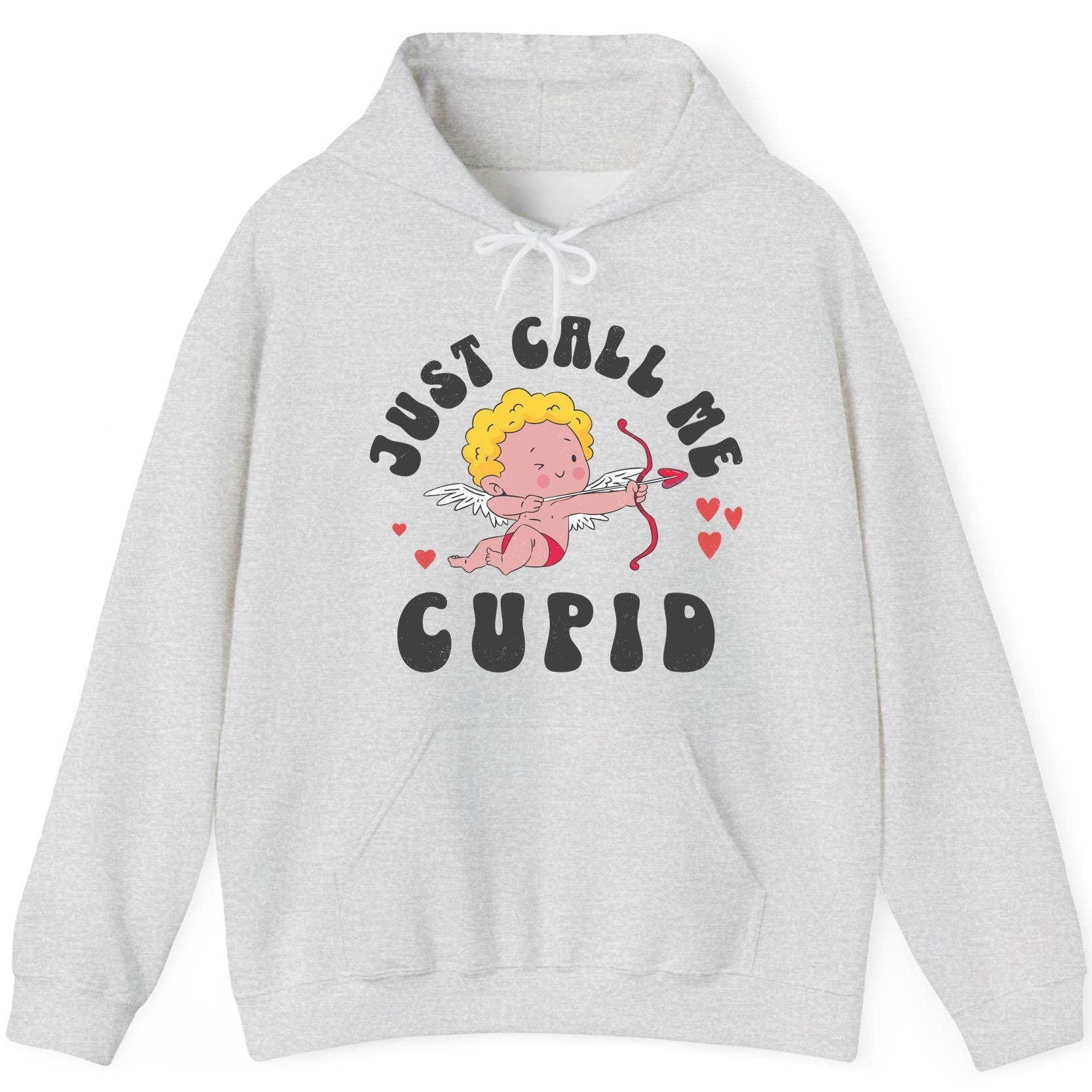 Just Call Me Cupid cupid Hoodie Ash product mockup