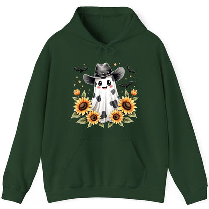 Cowboy Ghost Sunflowers cowboy ghost Hoodie Forest Green product mockup