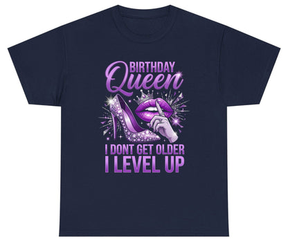 Birthday Queen I Don't Get Older I Level Up birthday celebration Youth T-Shirt Navy product mockup