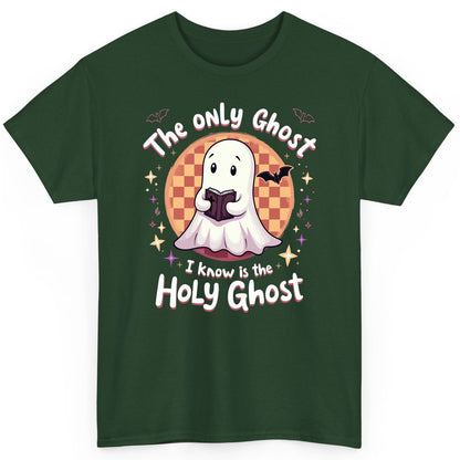 The Only Ghost I Know Is the Holy Ghost christian Halloween T-Shirt Forest Green product mockup