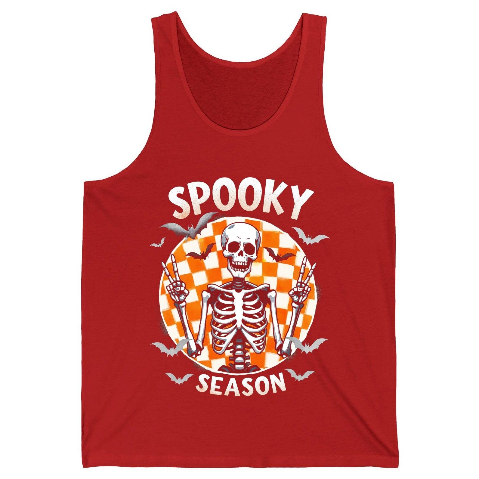 Spooky Season Halloween skeleton Tank Top Red product mockup