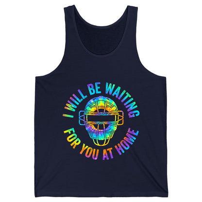I Will Be Waiting for You at Home baseball catcher Tank Top Navy product mockup