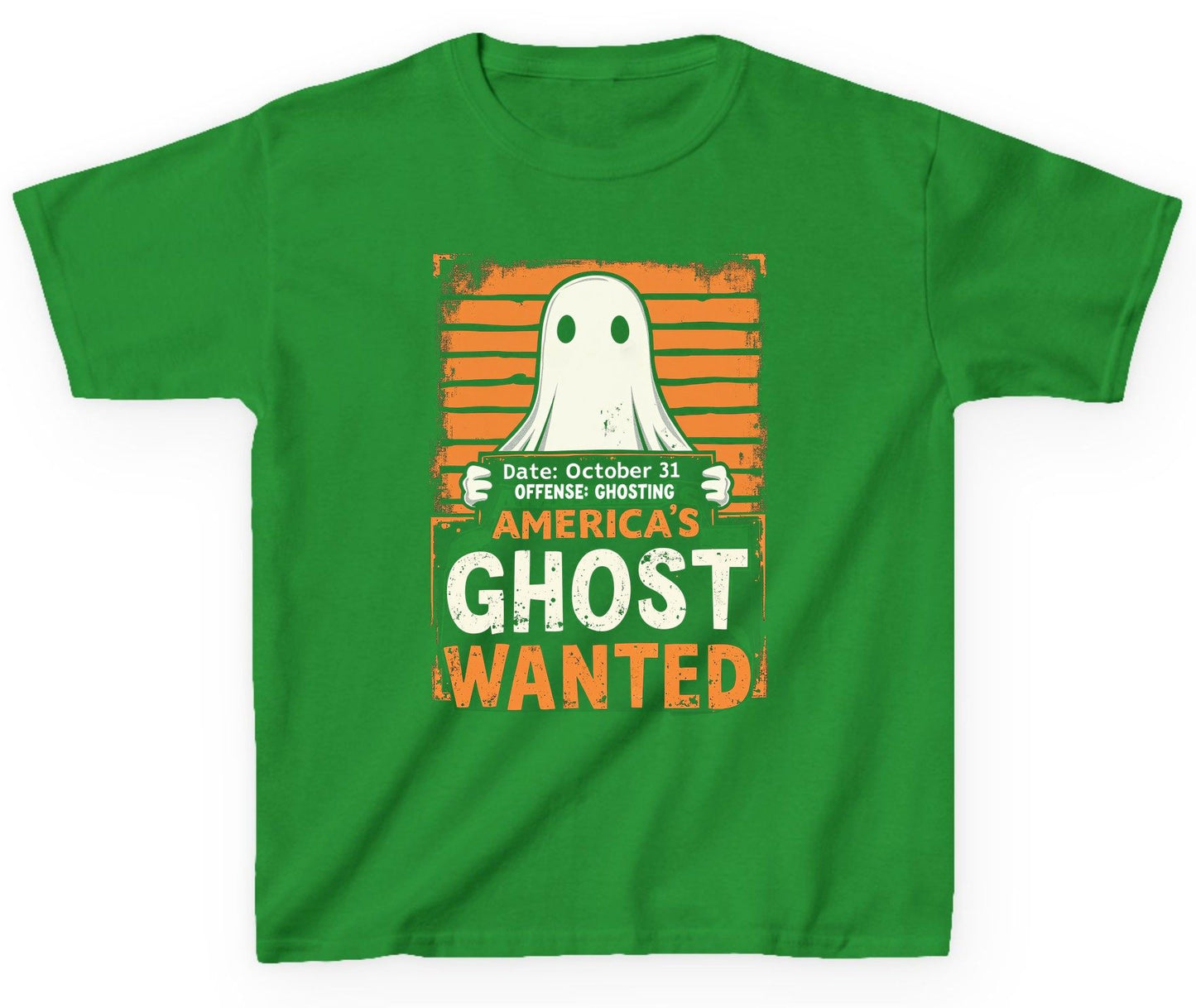 Date October 31 Offense Ghosting America's Ghost Wanted ghost Youth T-Shirt Irish Green product mockup