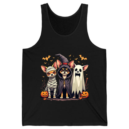 Chihuahua Halloween Costumes chihuahua dogs in Halloween costumes Tank Top Black product mockup
