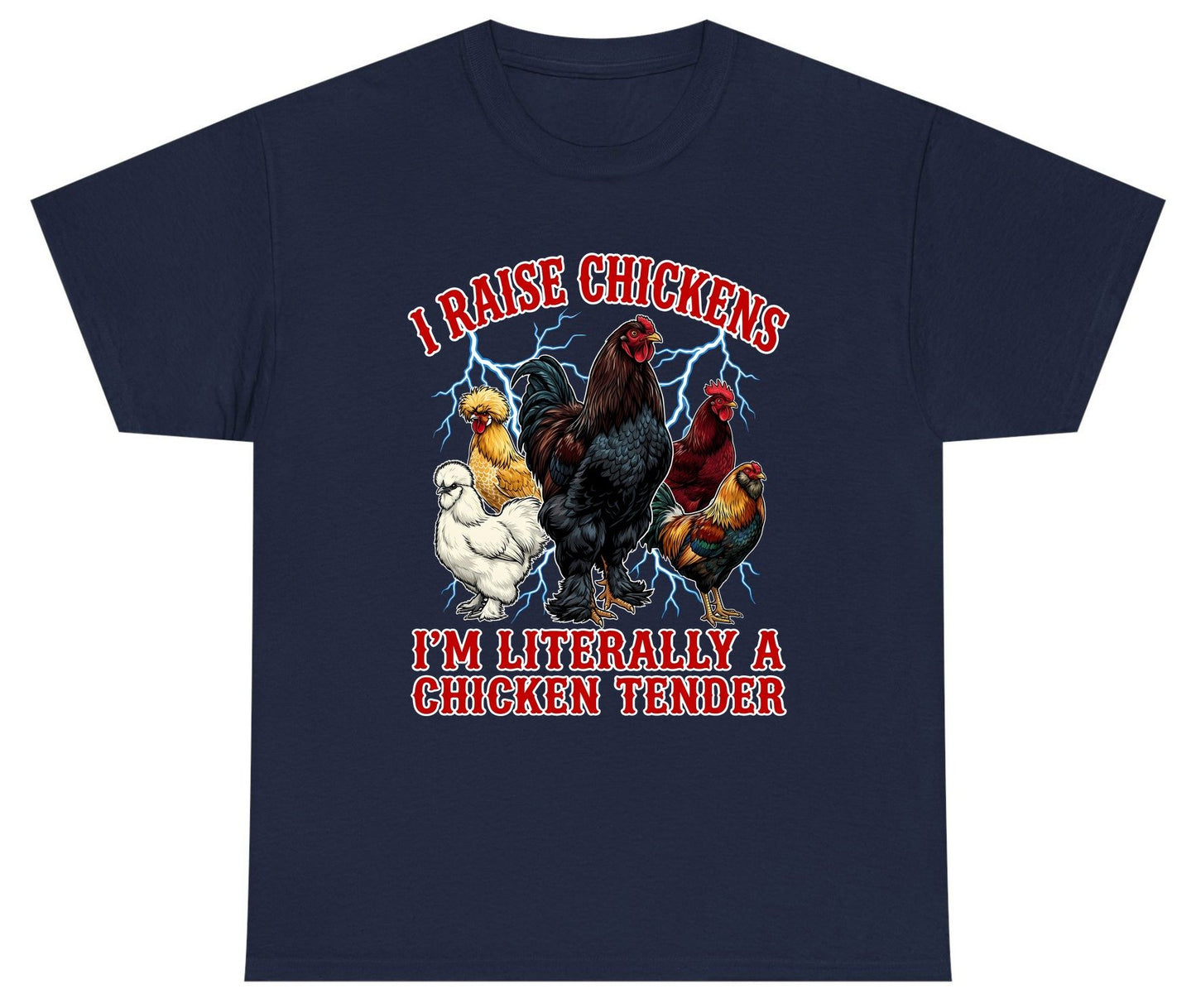 I Raise Chickens I'm Literally a Chicken Tender chickens Youth T-Shirt Navy product mockup