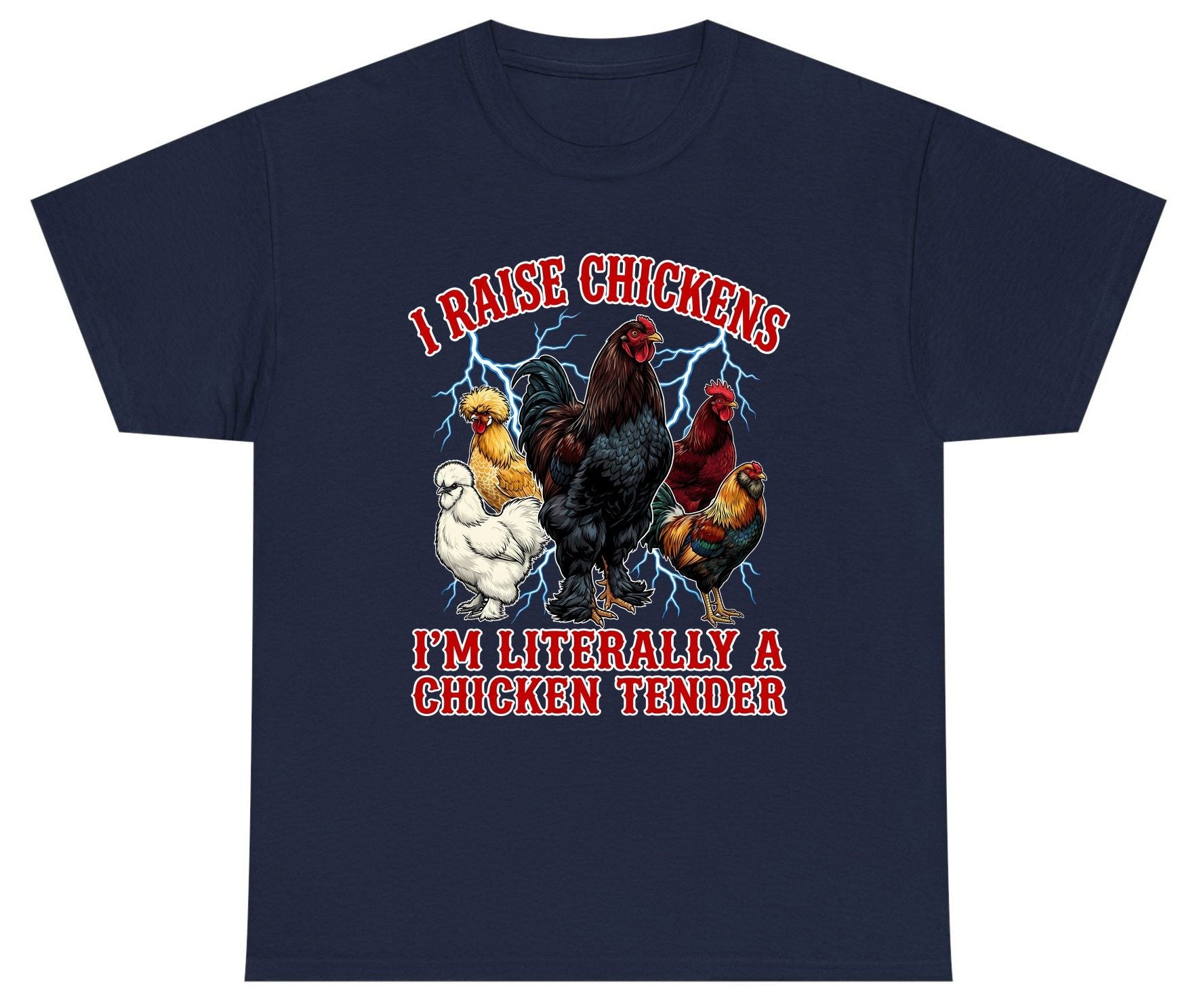 I Raise Chickens I'm Literally a Chicken Tender chickens Youth T-Shirt Navy product mockup